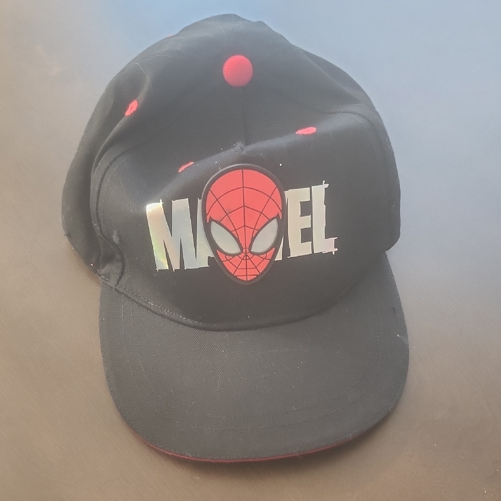 Marvel Kids Hat with Spider-Man Logo in Black and Red